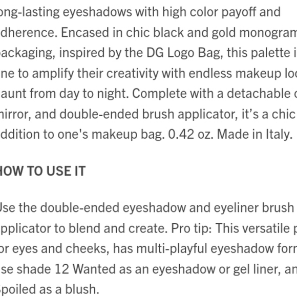 Dolce & Gabanna Palette - Picture 3 of 3